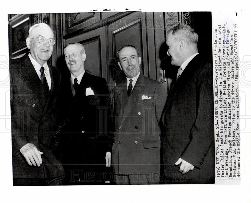 1955 Press Photo Harold Macmillan Antoine Pinay Molotov - Historic Images