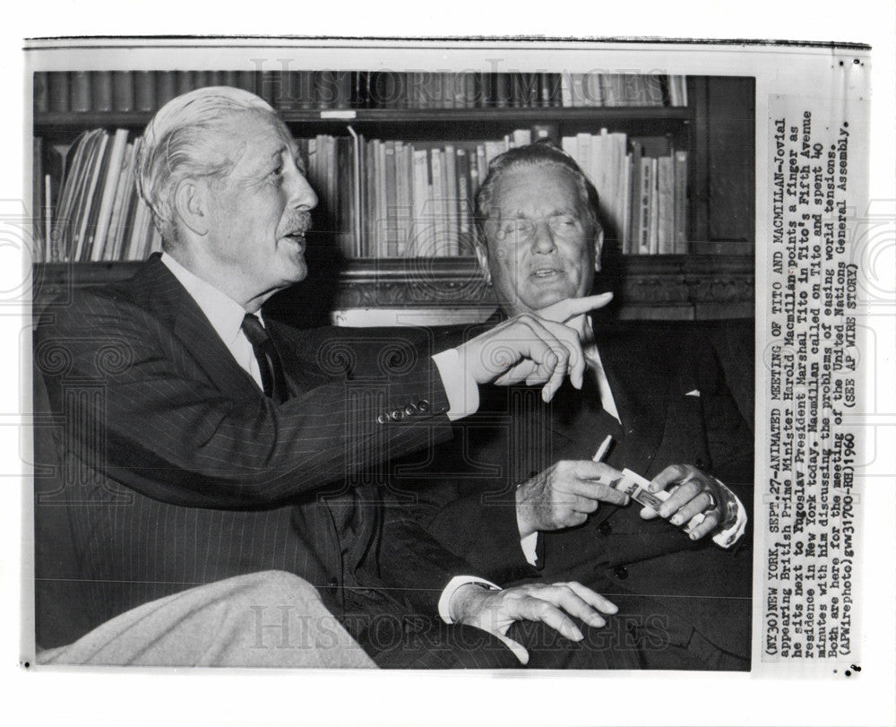 1960 Press Photo Tito Macmillan yugoslav president - Historic Images