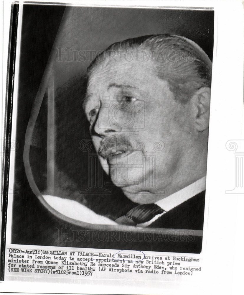 1957 Press Photo Harold Macmillan UK  Prime Minister - Historic Images