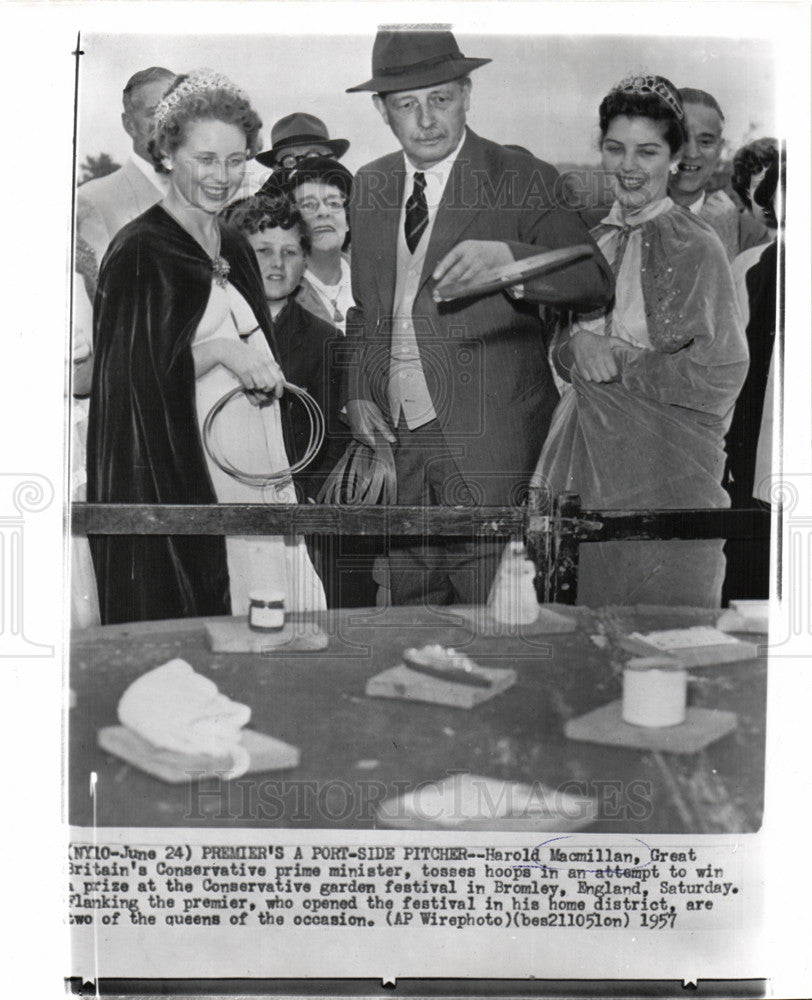 1957 Press Photo Harold Macmillan Conservative festival - Historic Images