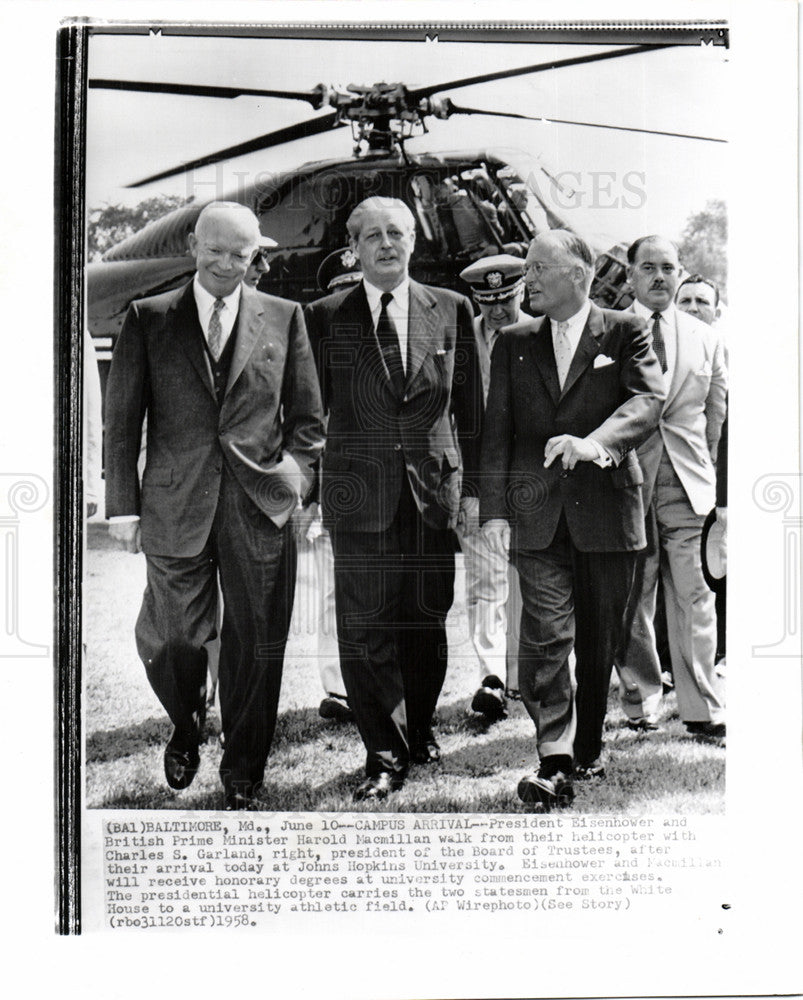 1958 Press Photo Dwight Eisenhower 34th US Pres general - Historic Images