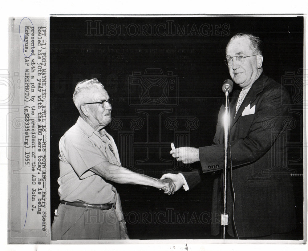 1955 Press Photo John J. McMayus ABC President - Historic Images