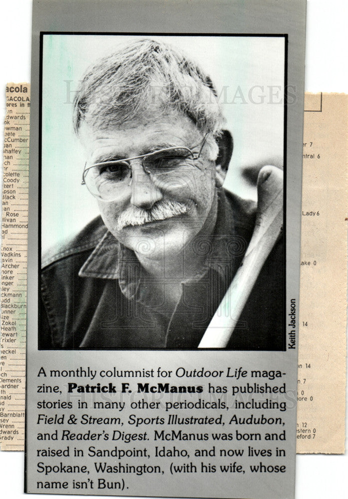 1985 Press Photo Patrick F.McManus Writer - Historic Images