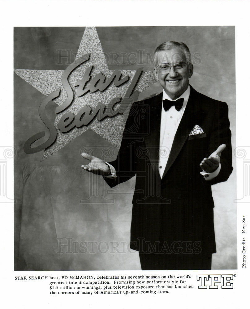 1989 Press Photo Ed McMahon Star Search talent host - Historic Images