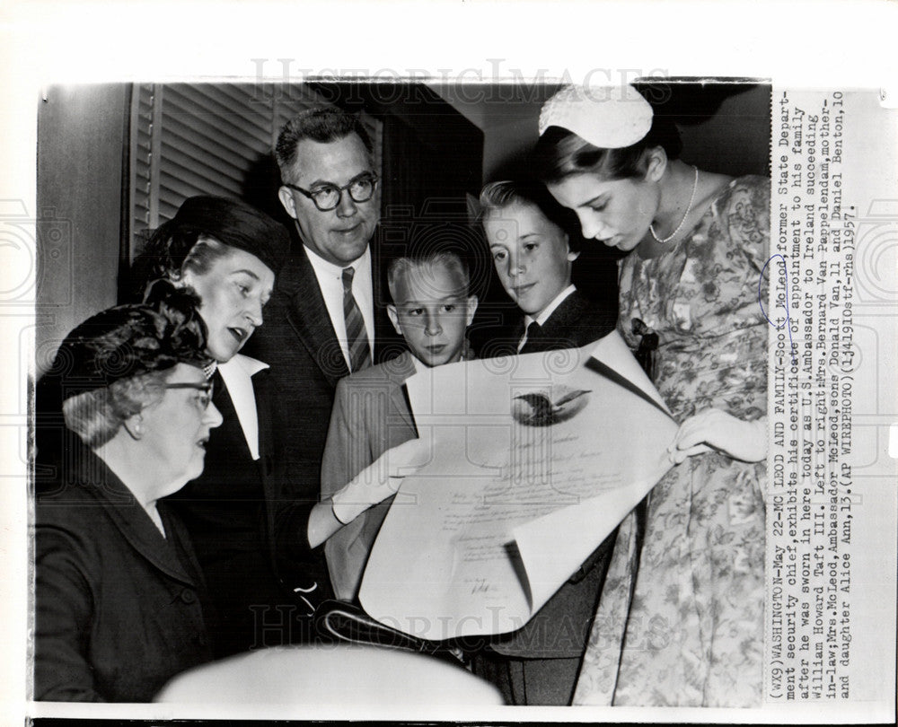 1957 Press Photo Scott McLeod Security Chief State Dep. - Historic Images