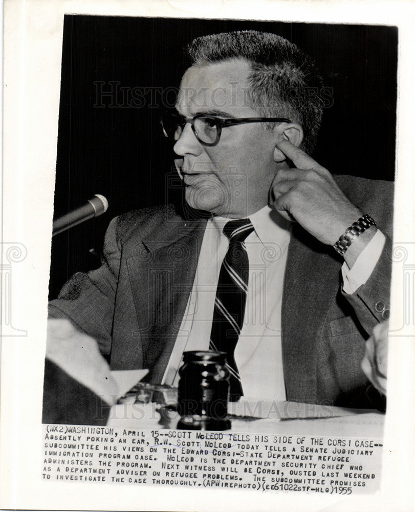 1955 Press Photo Robert Walter Scott McLeod us official - Historic Images