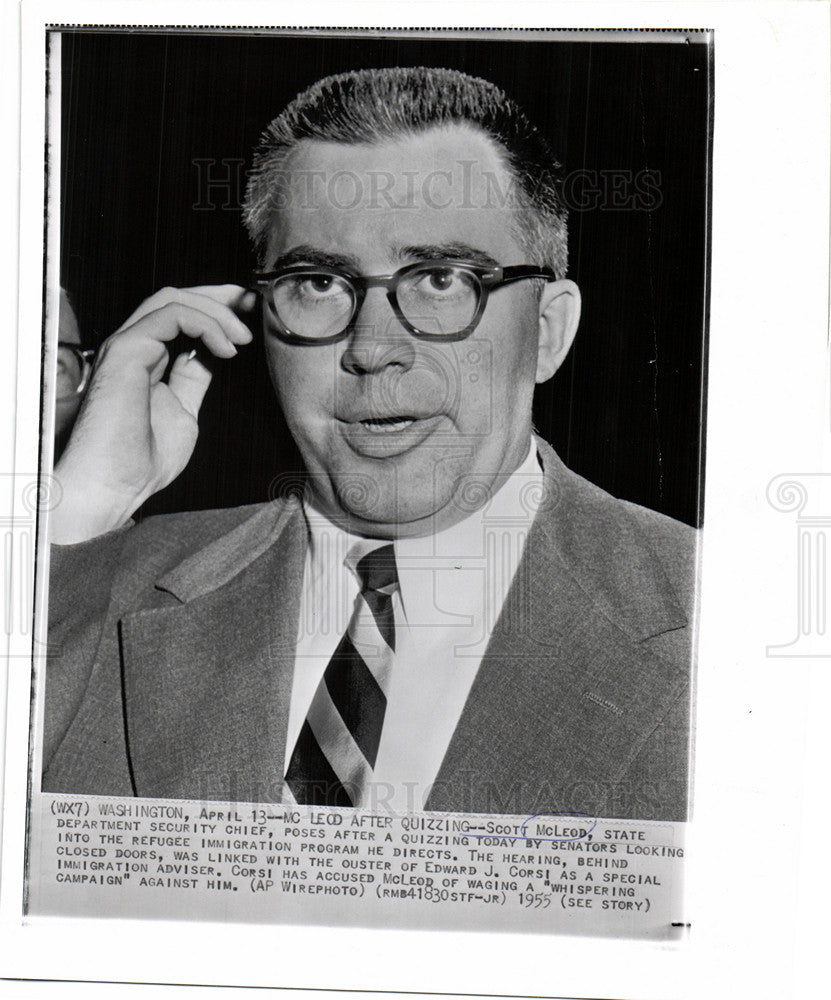 1955 Press Photo Scott McLeod, Refugee immigration - Historic Images