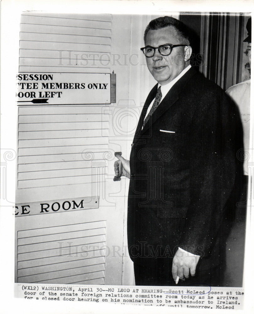 1957 Press Photo Scott McLeod, foreign relations - Historic Images