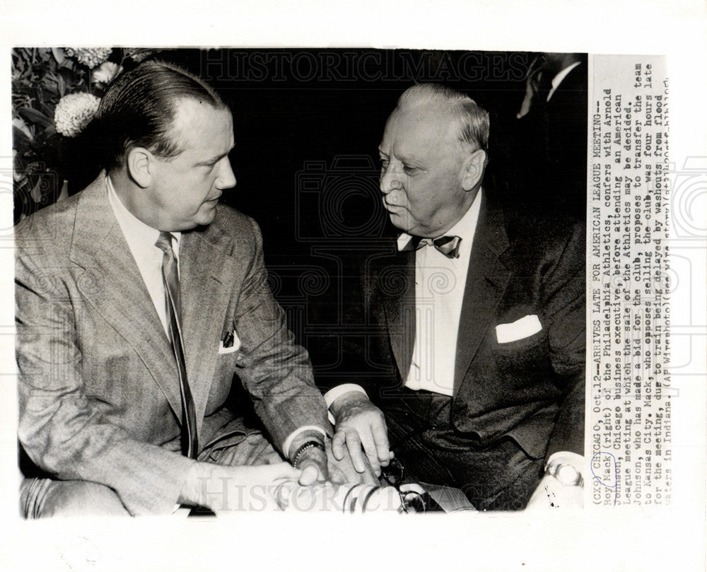 1954 Press Photo Roy Mack Owner Philadelphia Athletics - Historic Images