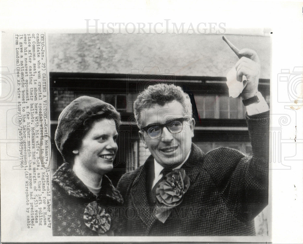 1966 Press Photo Kevin McNamarawon crucial election - Historic Images