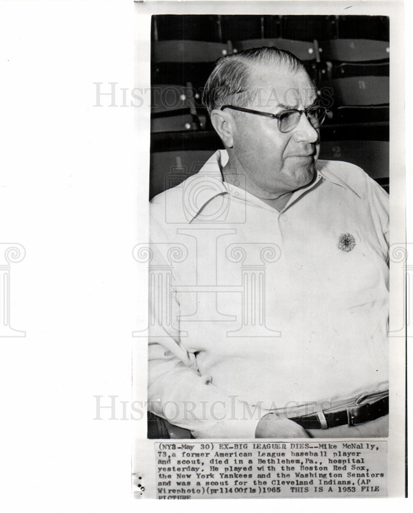 1965 Press Photo Michael Joseph McNally baseball player - Historic Images