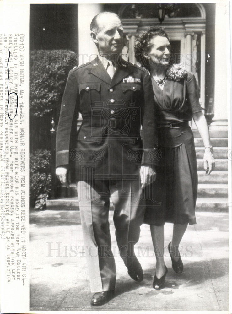 1943 Press Photo General Lesley J. McNair US Army Chief - Historic Images