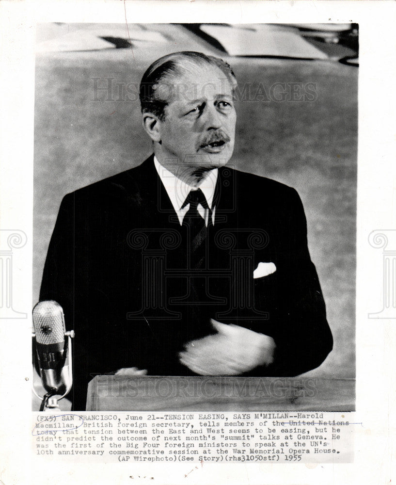 1955 Press Photo Harold Macmillan Prime Minister UK - Historic Images