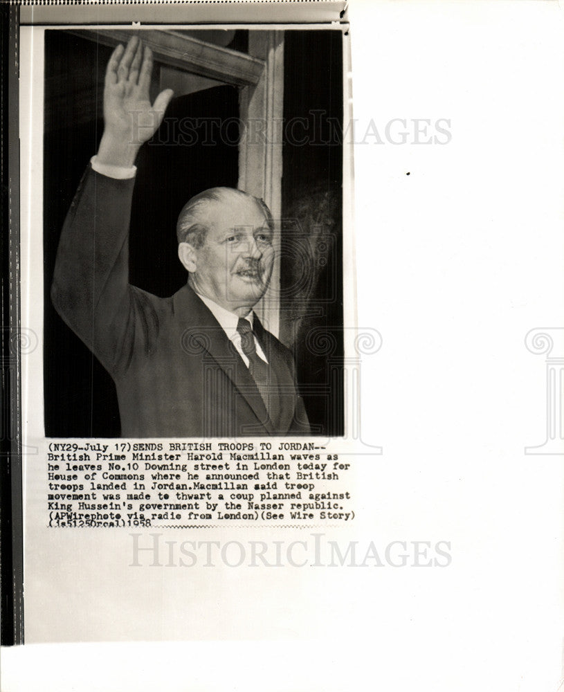 1958 Press Photo Harold Macmillan announced about army - Historic Images