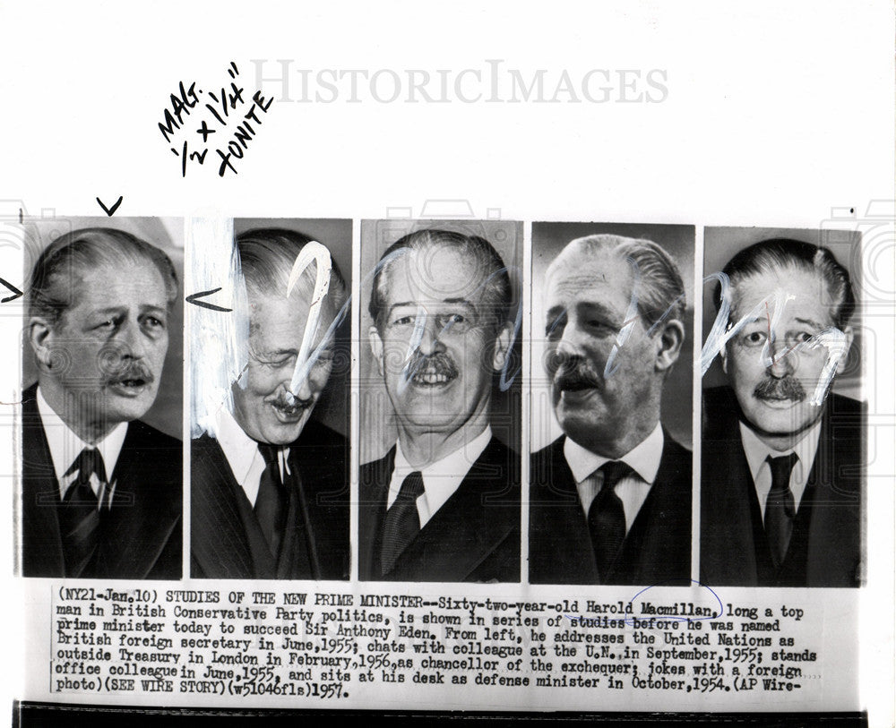 1957 Press Photo Harold MacMillan prime minister - Historic Images