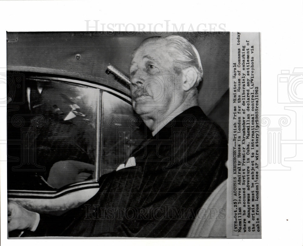 1962 Press Photo Harold Macmillan brit prime minister - Historic Images