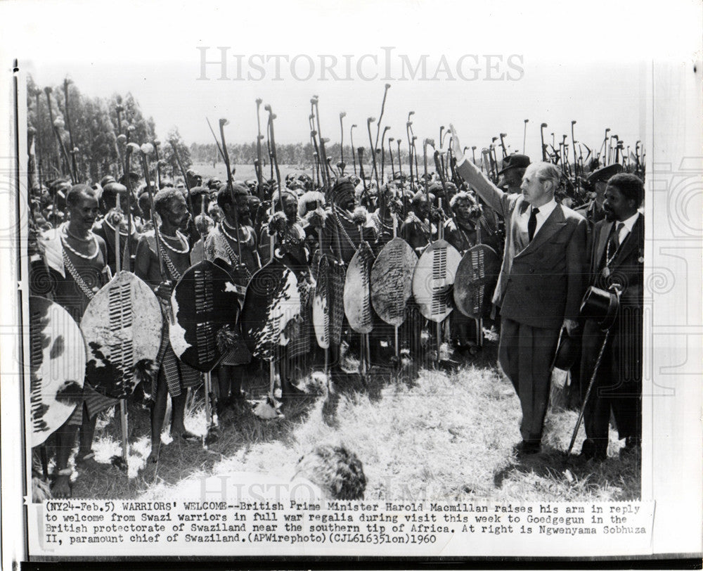 1960 Press Photo harold macmillan swaziland sobhuza II - Historic Images