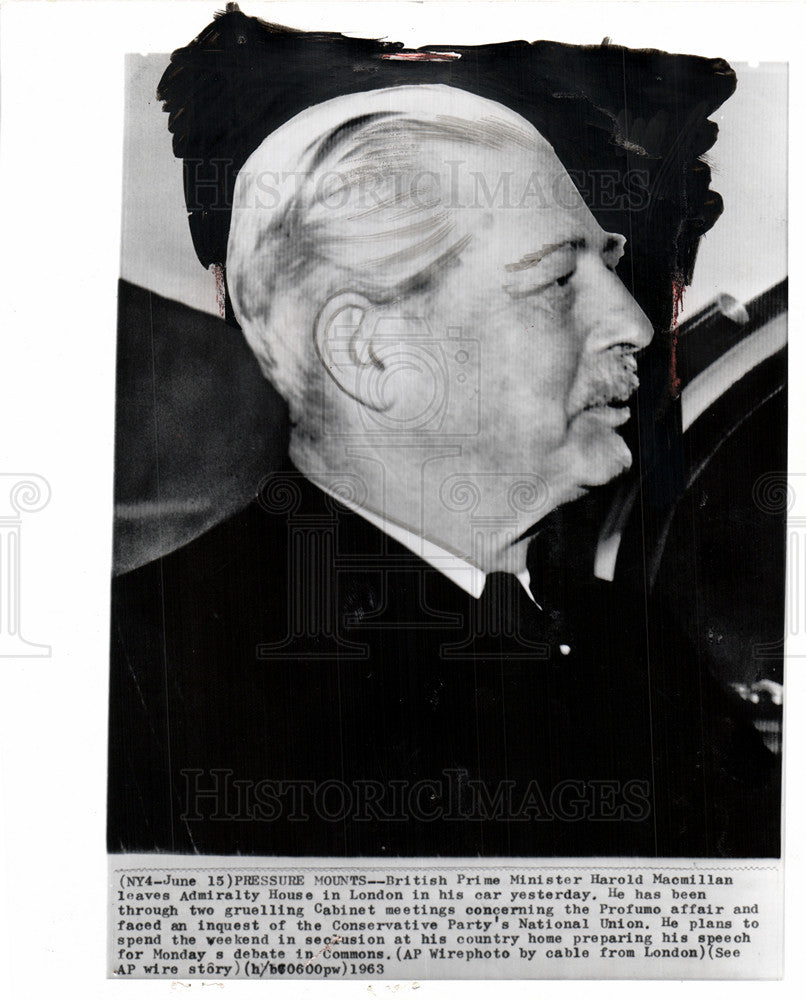 1963 Press Photo Harold Macmillan brit prime minister - Historic Images