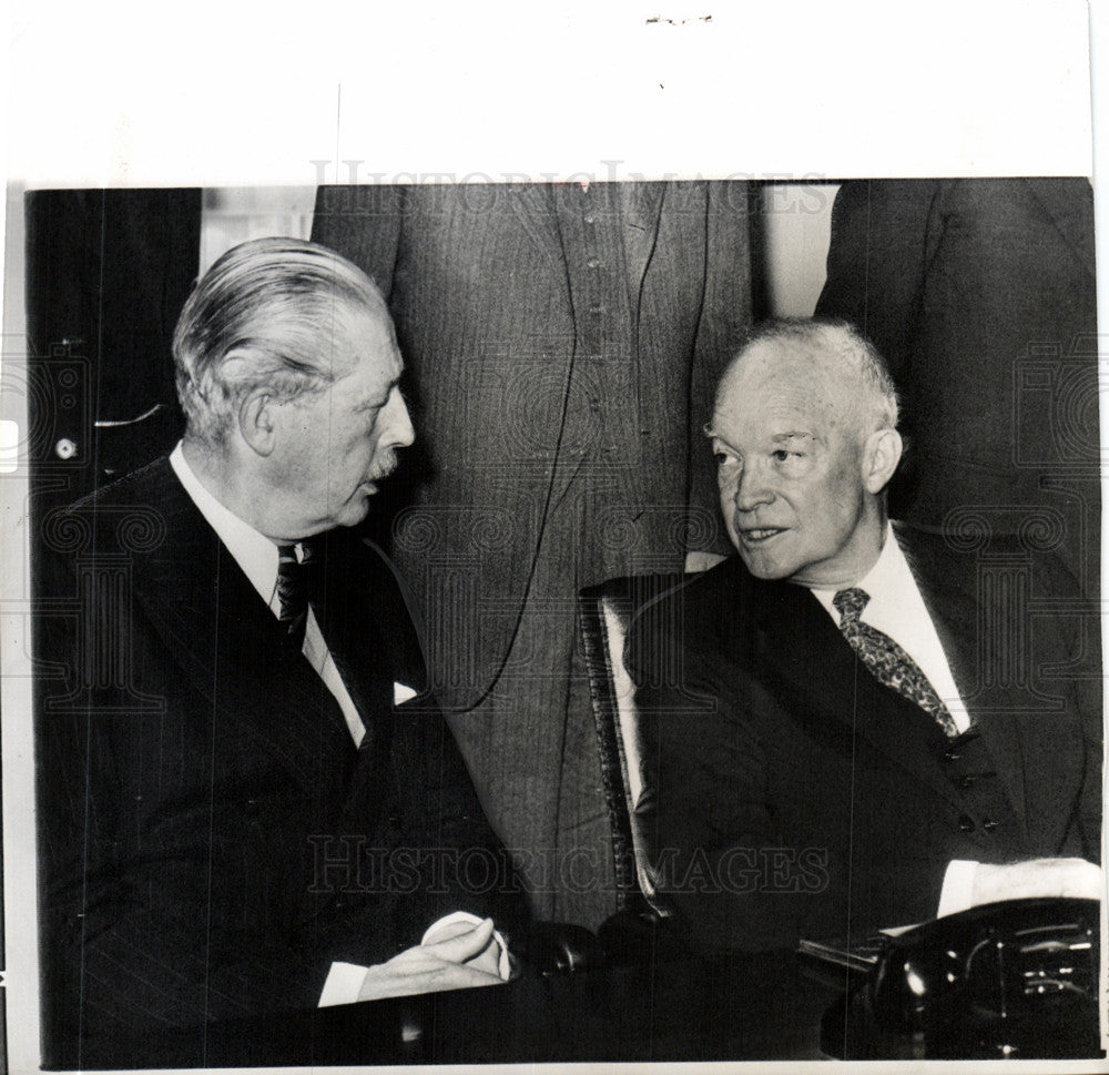 1960 Press Photo Maurice Harold Macmillan elsenhower - Historic Images