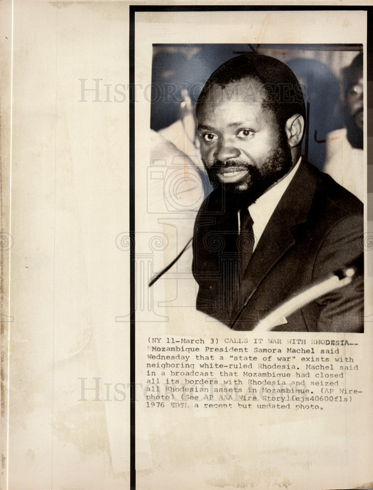 1976 Press Photo MOZAMBIQUE  President SAMORA MACHEL - Historic Images