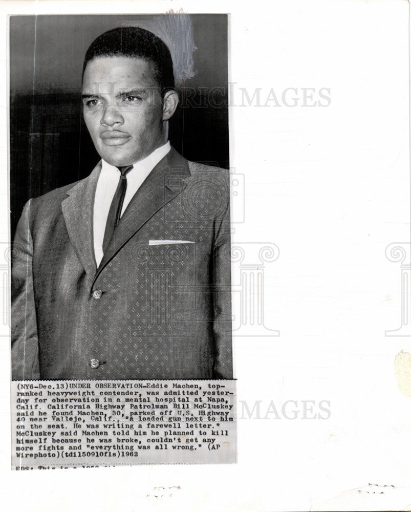 1962 Press Photo Eddie Machen heavyweight contender - Historic Images