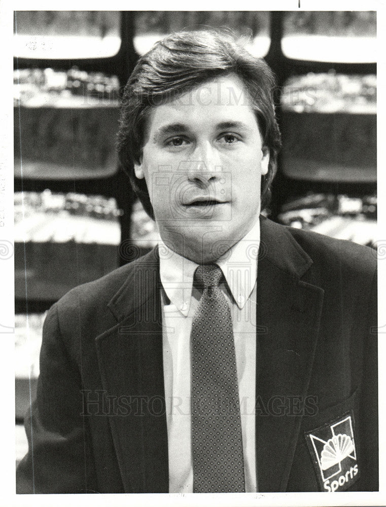 1987 Press Photo Bill Macatee sports broadcaster NBC - Historic Images