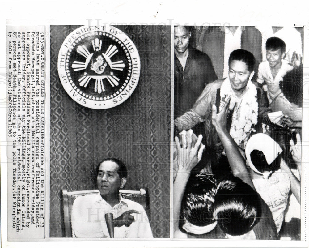 1965 Press Photo Diosdado Macapagal President Philippin - Historic Images