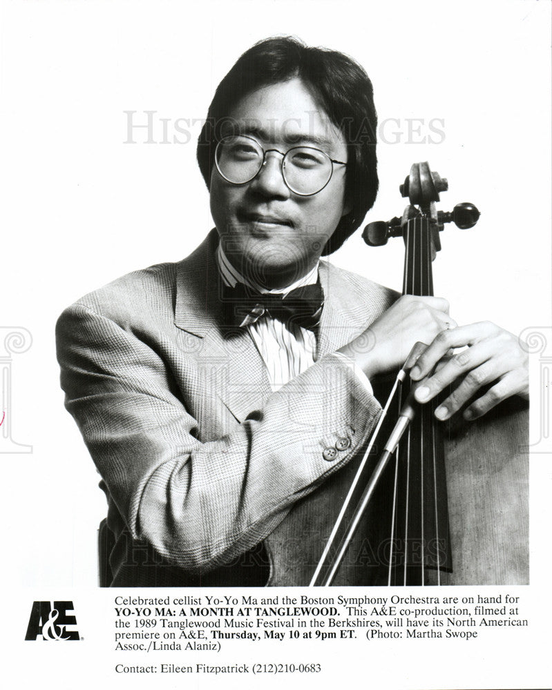 1990 Press Photo Yo Ma cellist Boston Tanglewood A&amp;E - Historic Images