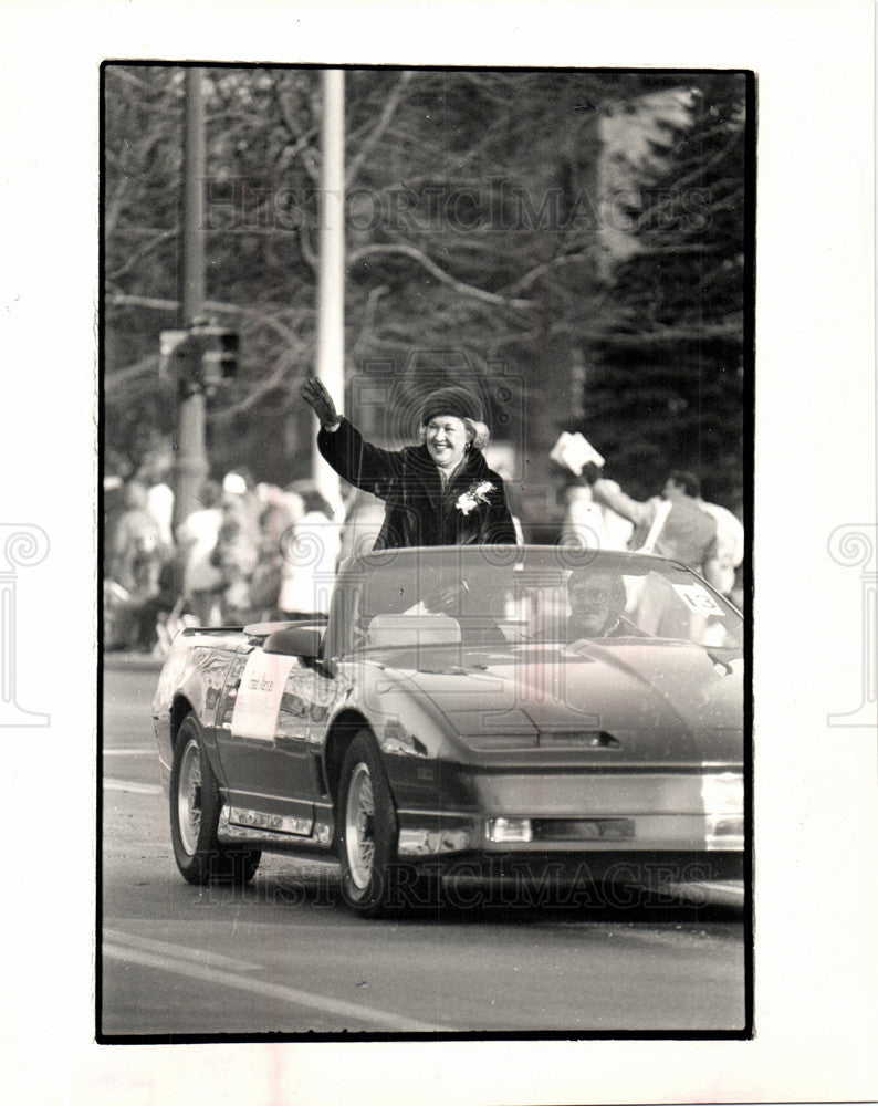 1986 Press Photo Nickie McWhirter, Wyandotte parade - Historic Images