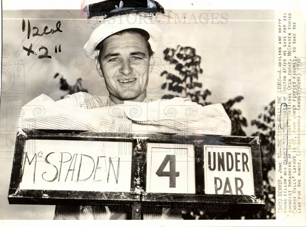 1938 Press Photo Harold Jug McSpaden Golf National Open - Historic Images