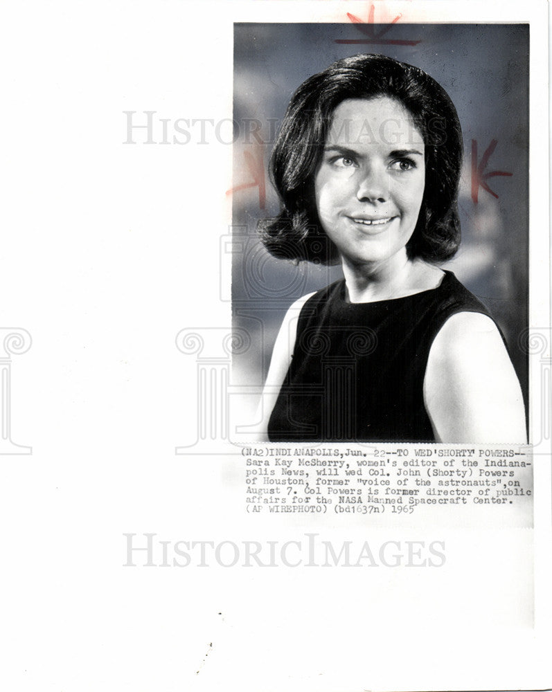 1965 Press Photo sara mcsherry col. john powers nasa - Historic Images