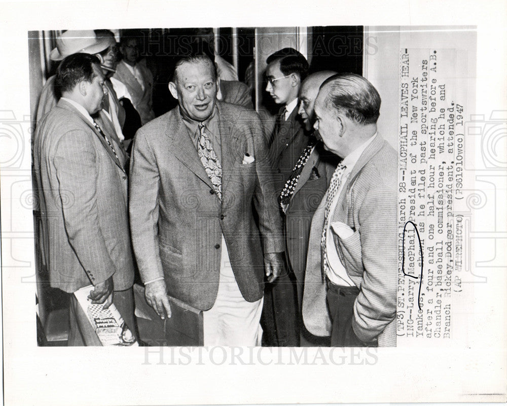 1947 Press Photo Larry MacPhail New York Yankees - Historic Images