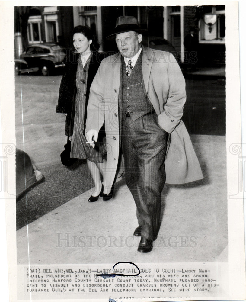 1946 Press Photo Leland Stanford Larry MacPhail basebal - Historic Images