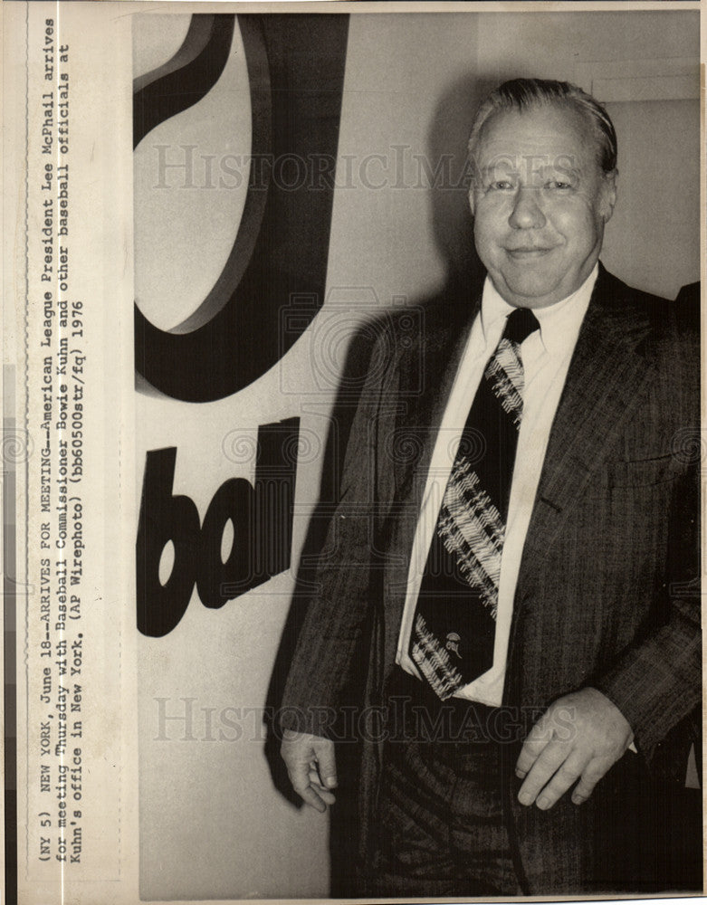 1976 Press Photo American League president Lee McPhail - Historic Images