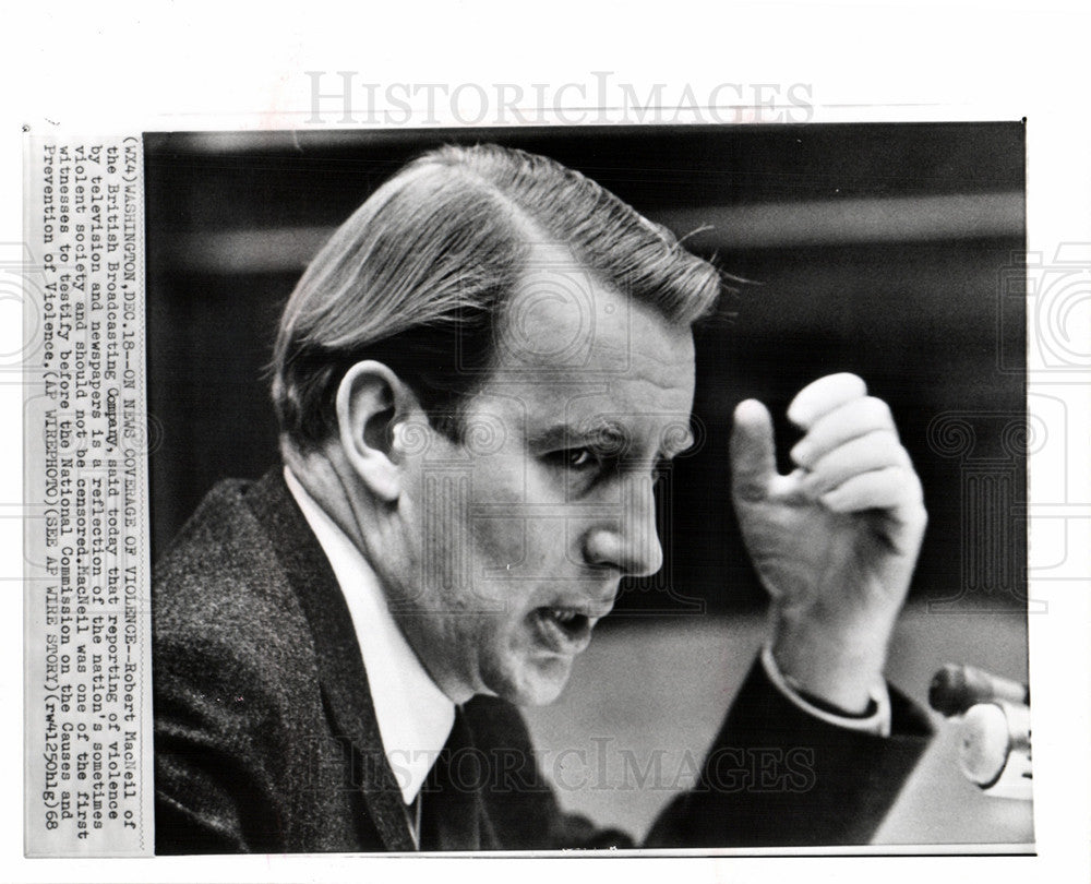 1968 Press Photo Robert MacNeil of British Broadcasting - Historic Images