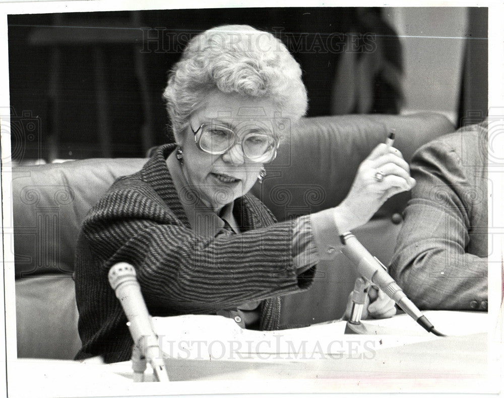 1985 Press Photo Maryann Mahaffey Detroit City Council - Historic Images