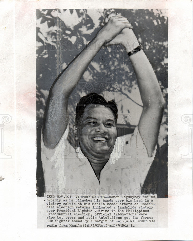 1953 Press Photo Ramon Magsaysay, Phillipines - Historic Images