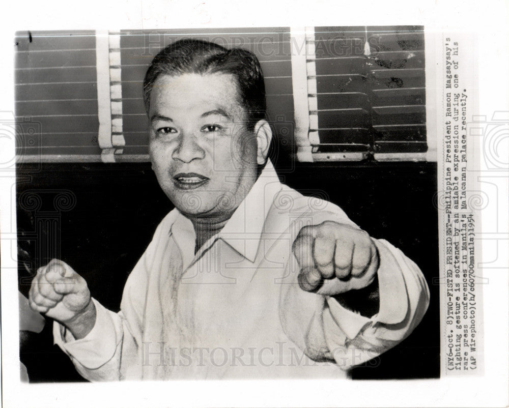 1954 Press Photo Ramon Magsaysay - Historic Images