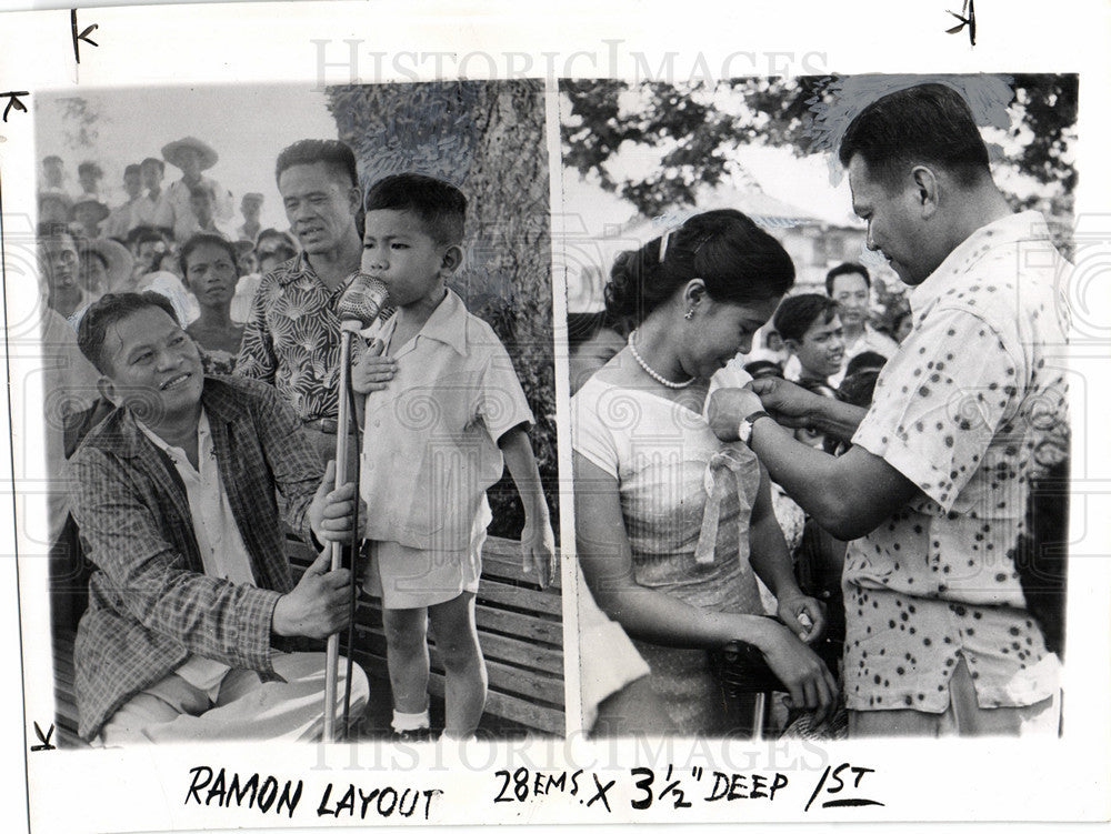 1953 Press Photo Ramon Magsaysay, Philippine campaign - Historic Images