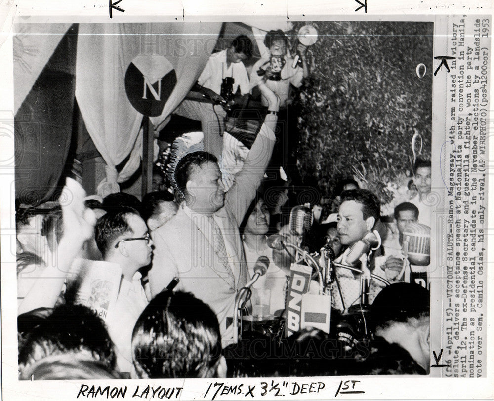 1957 Press Photo Ramon Magsaysay President - Historic Images