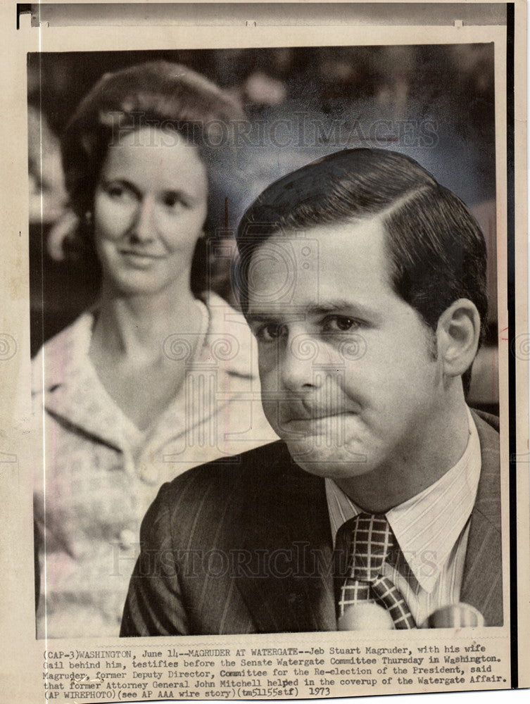 1973 Press Photo Jeb Stuart Magruder Gail Magruder - Historic Images