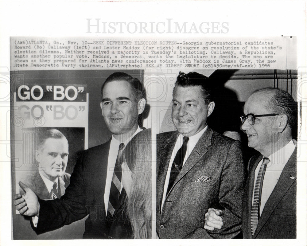 1966 Press Photo Georgia Gubernatorial Callaway Maddox - Historic Images