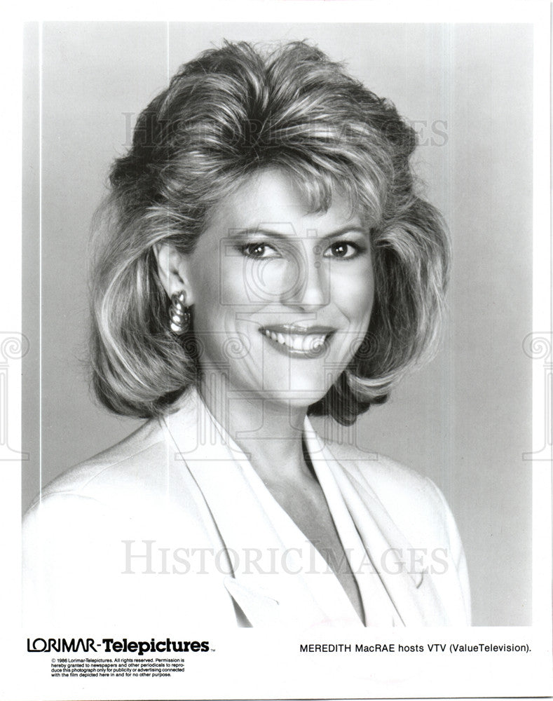 1987 Press Photo Meredith MacRae VTV host - Historic Images