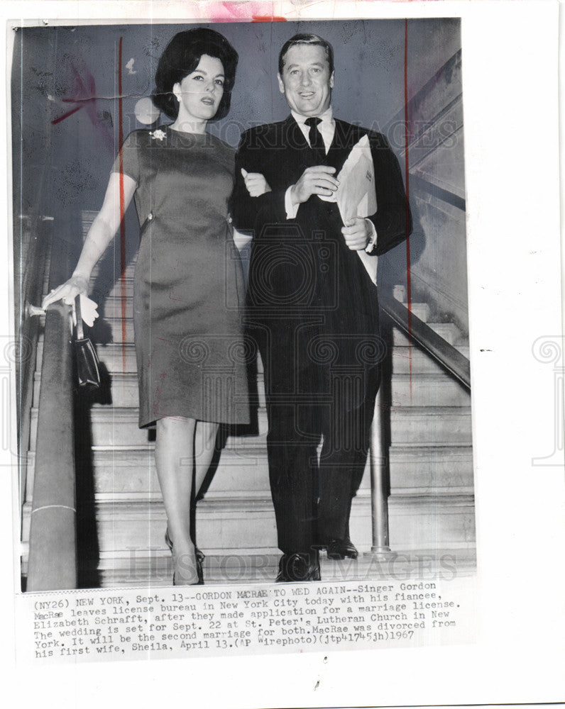 1967 Press Photo Gordon MacRae Remarriage New York - Historic Images