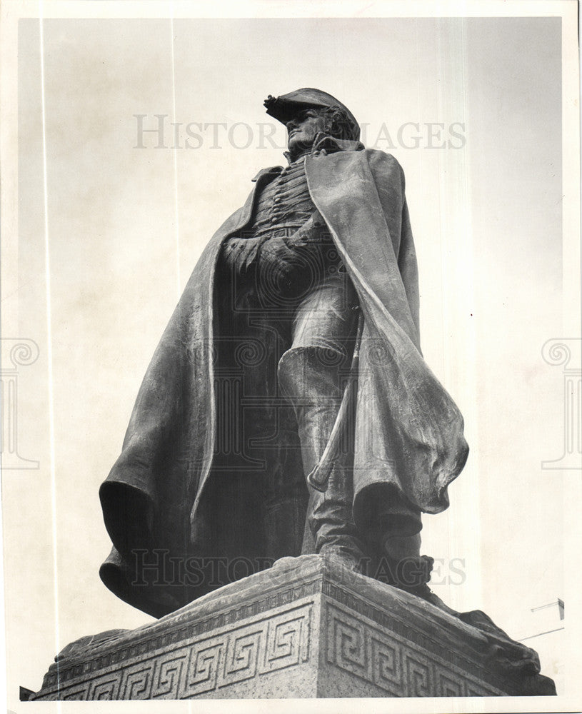 1963 Press Photo Alexander Macomb Statue Work Blvd - Historic Images