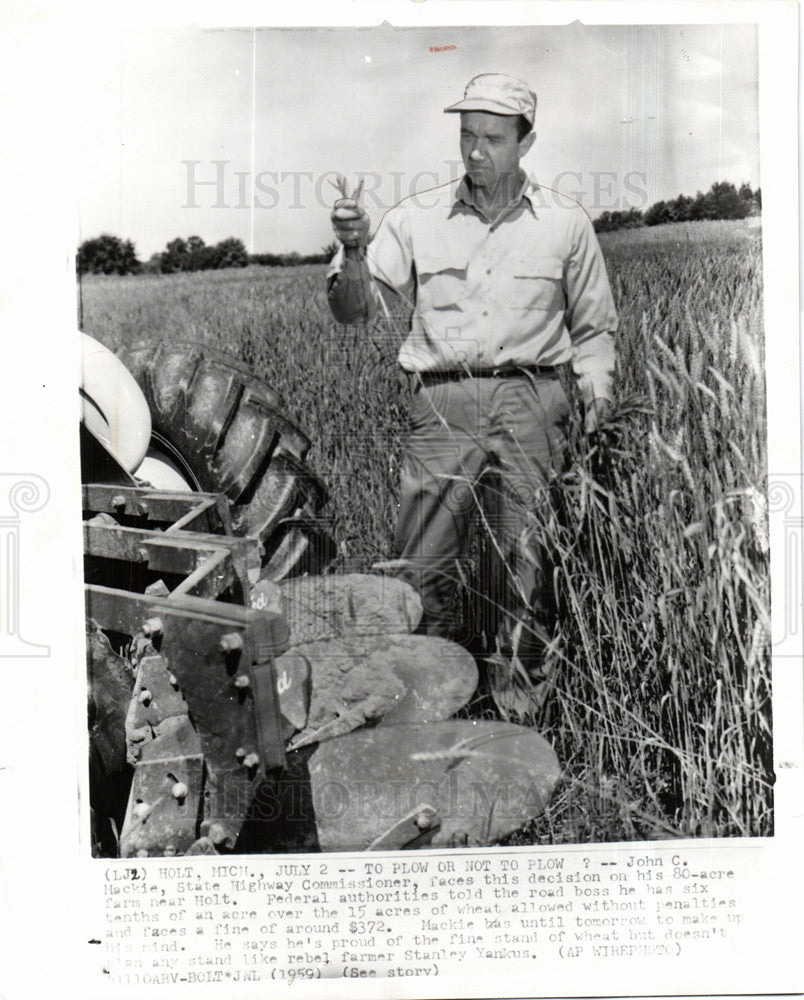 1959 Press Photo John C.Mackie politician Detroit - Historic Images