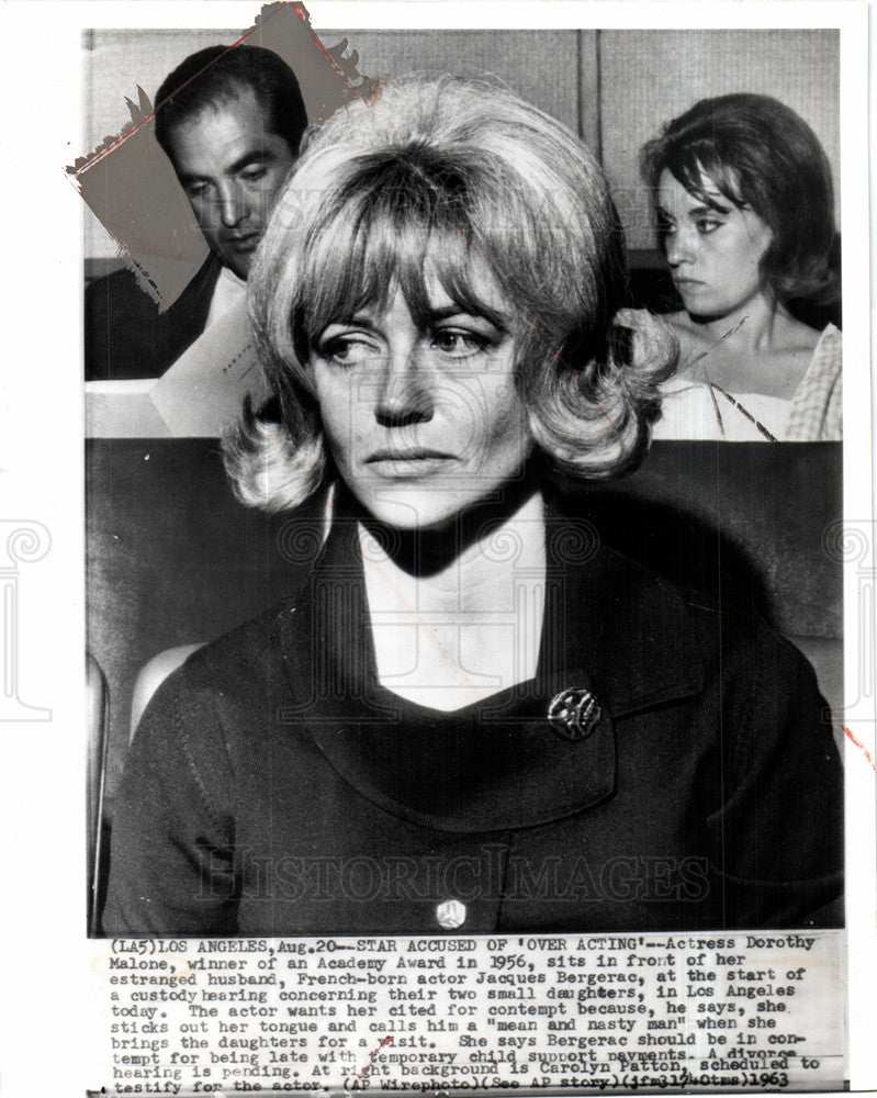 1963 Press Photo Dorothy Malone Actress - Historic Images