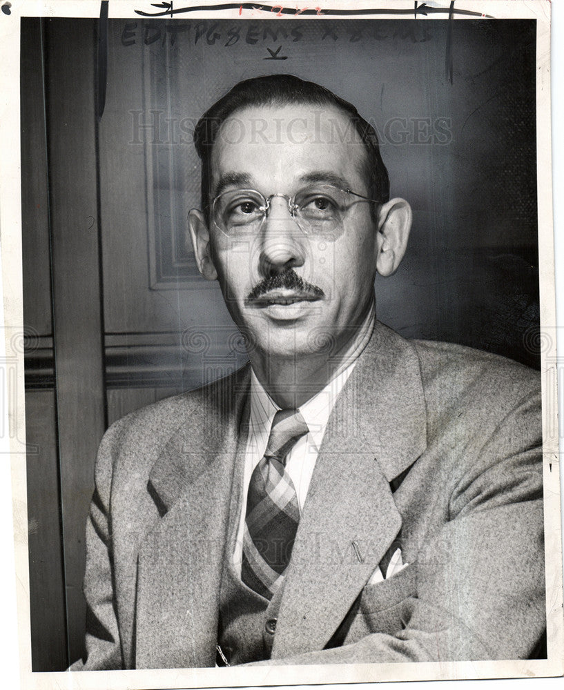 1948 Press Photo Alger Malo Traffic Engineer - Historic Images