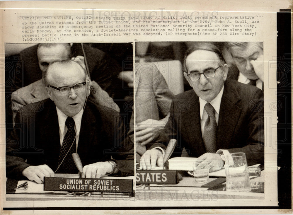 1973 Press Photo Malik Scali UN Security Council NY - Historic Images