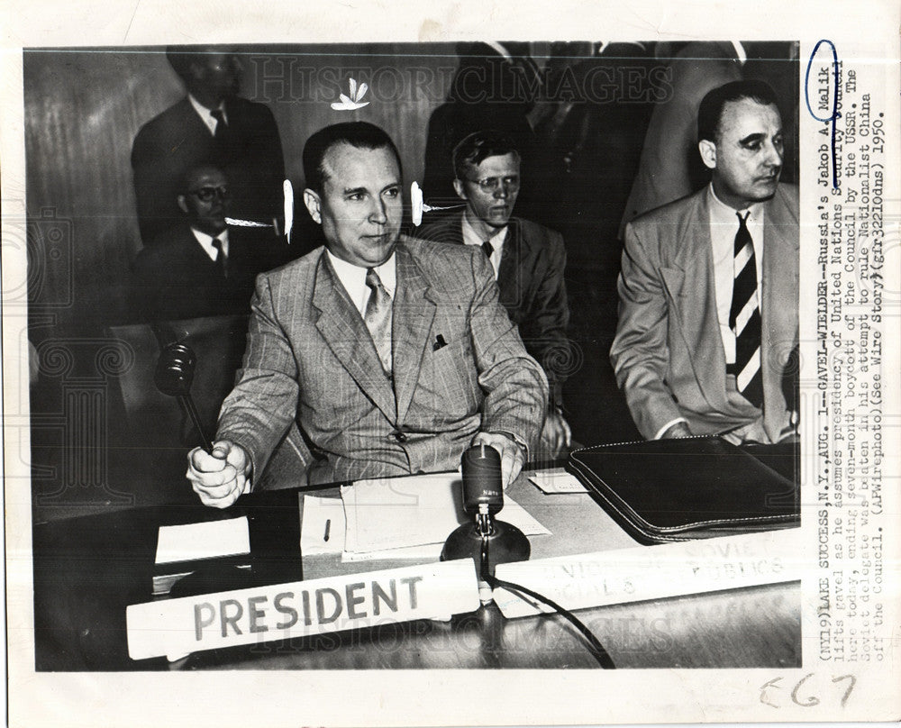 1950 Press Photo Jakob Malik Council President Soviet - Historic Images